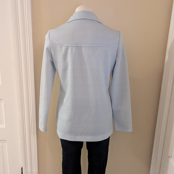 Vintage pale blue 70s button down top size M - Picture 3 of 6
